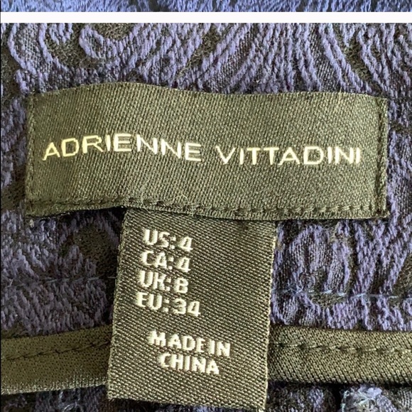 Adrienne Vittadini Blue Black Lace Textured Pants - Picture 7 of 7